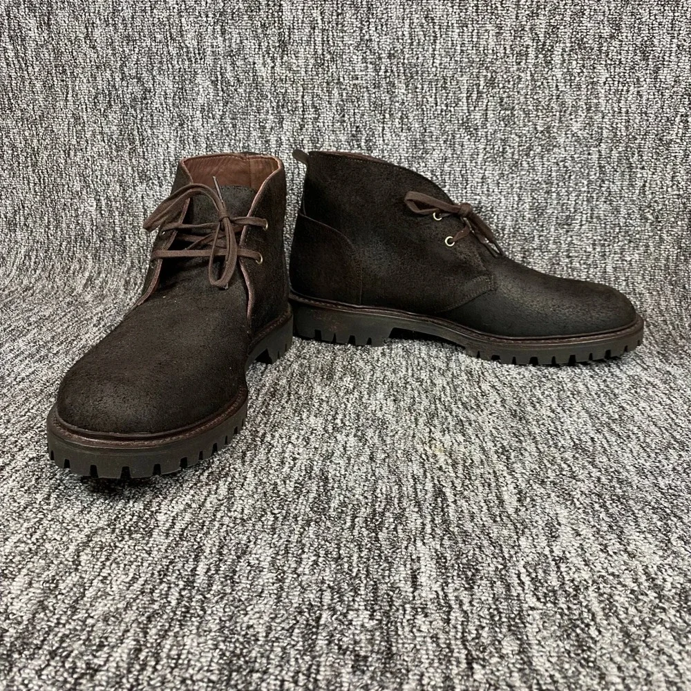 Allen Edmonds Dark Brown Suede Chukka Boots Lug Sole Mens 11 E Wide 8137